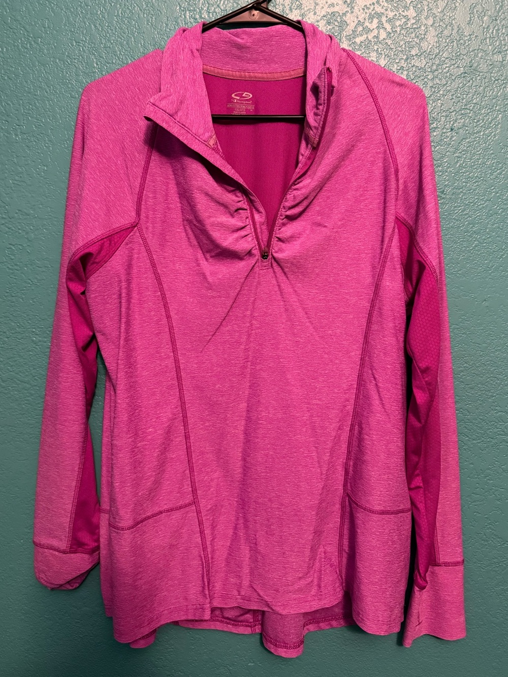 Champion Women’s Bright Pink Half-Zip Hoodie Pullover